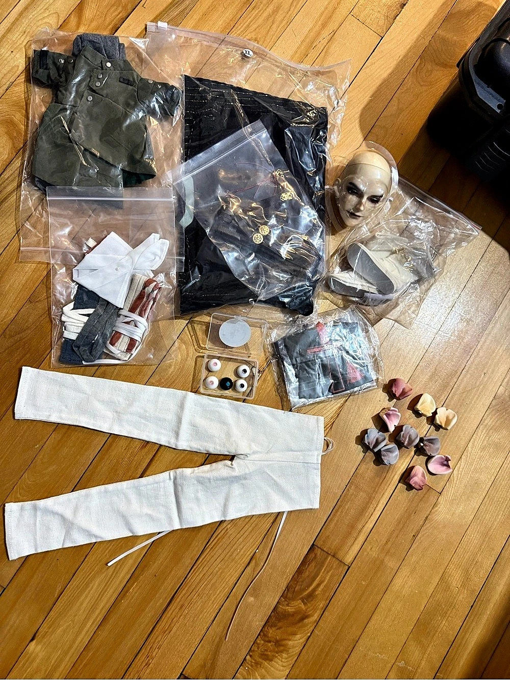 Doll Clothing & Accessory Lot with original head